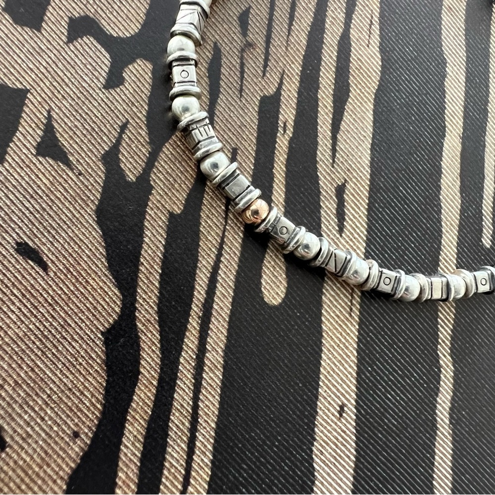 SHABLOOL • Sterling Silver Gold Accent Bead Bracelet